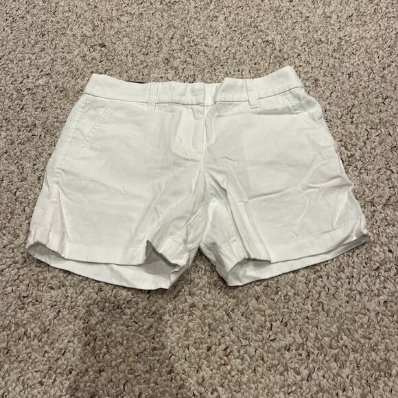 NWT J Crew Classic 5" Chino Shorts Sz 0 White Preppy Cotton Uniform - Picture 1 of 6